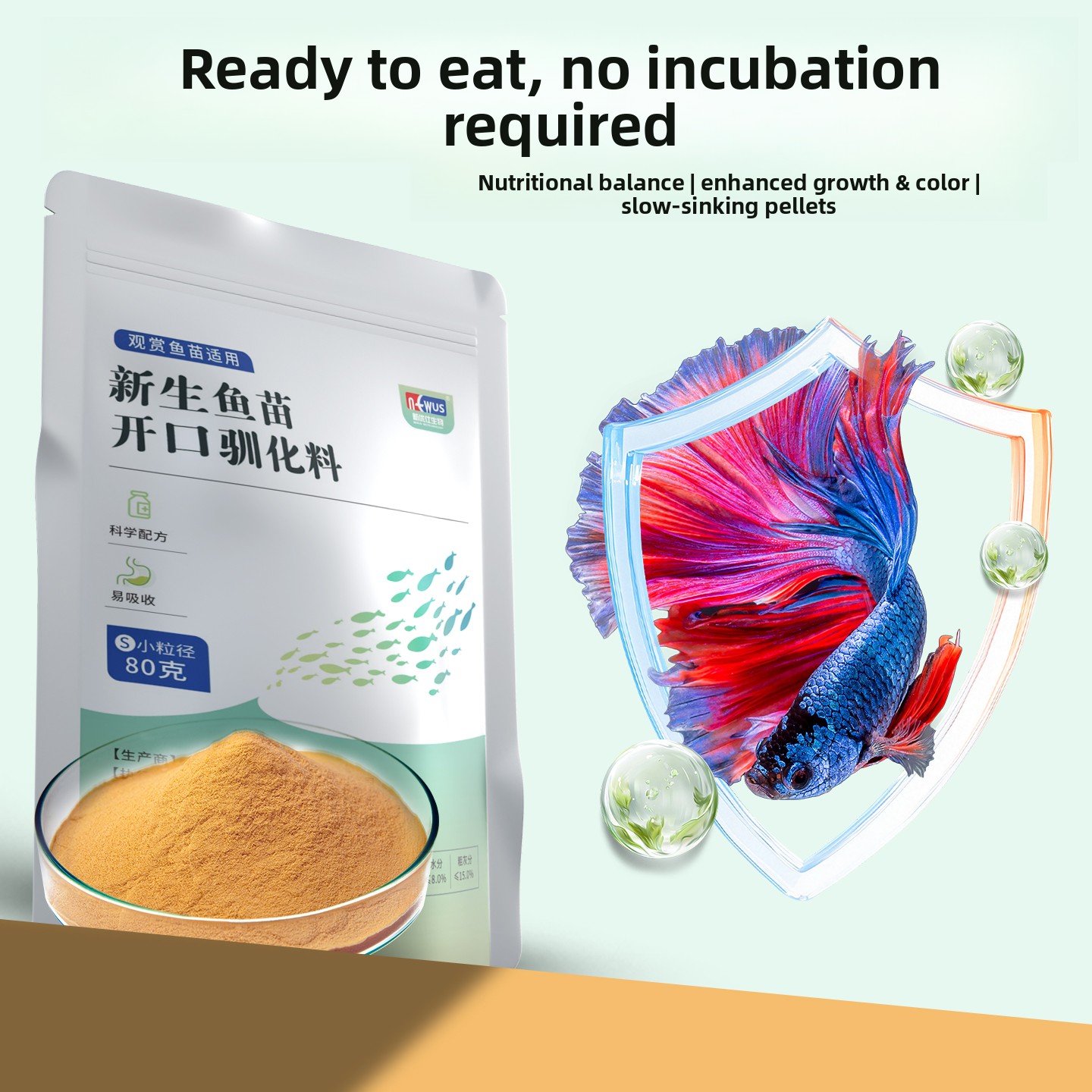 Baby Food With Protein - Eunison Mikro Pelet Bebek Balık Yemi,