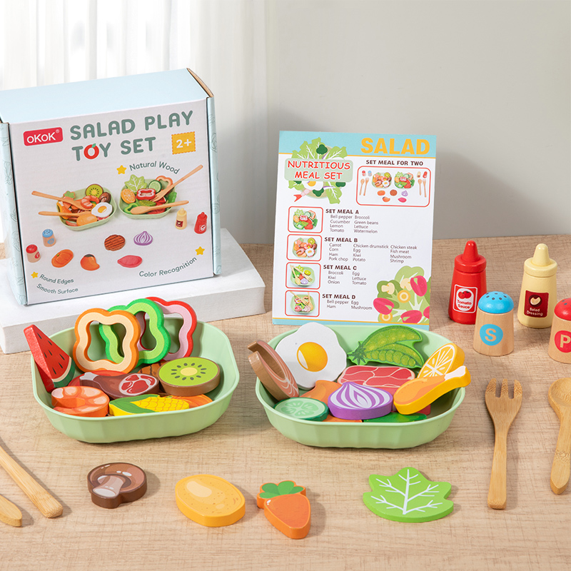 Baby Food Under 1 Year - Ahşap Simülasyon Salata Taklit Oyun Oyuncak