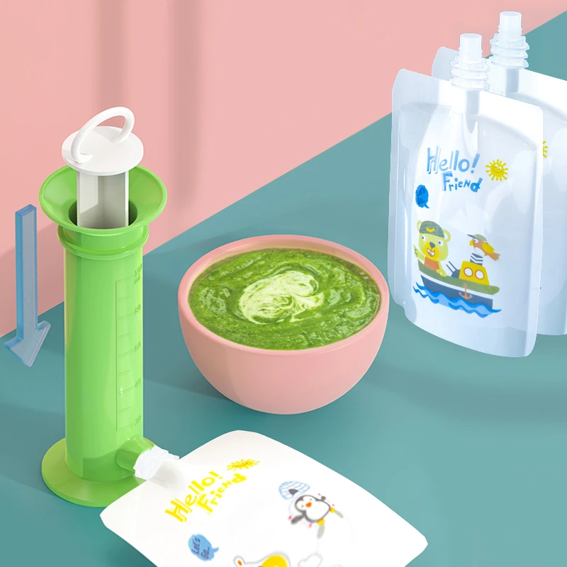 Baby Food Pouches 1 Year Old - Bebek meyve püresi dolum dağıtıcı yenidoğan