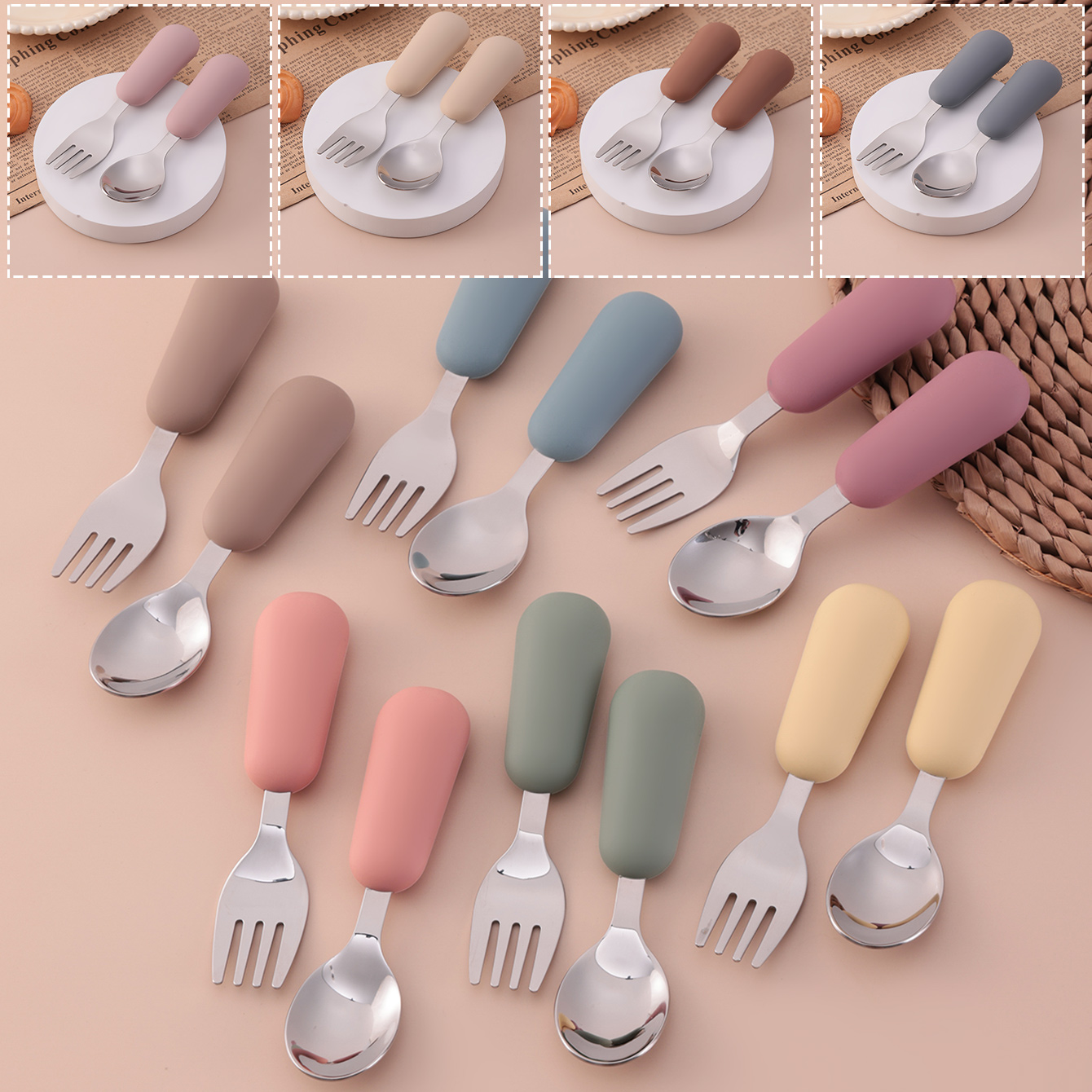Baby Food Feeder - Renk Çocuklar 2 ADET Paslanmaz Çelik