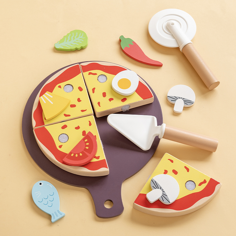 Baby Food Under 1 Year - Çocuklar Pizza Kesme Oyuncak Montessori Rol