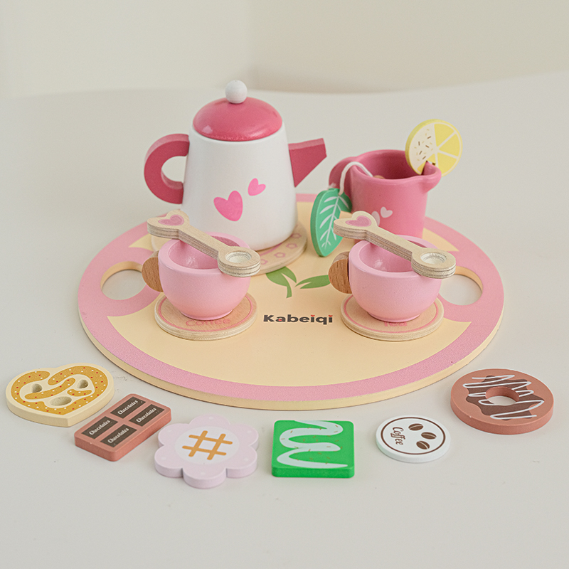 Baby Food Under 1 Year - Küçük kızlar için ahşap çay seti