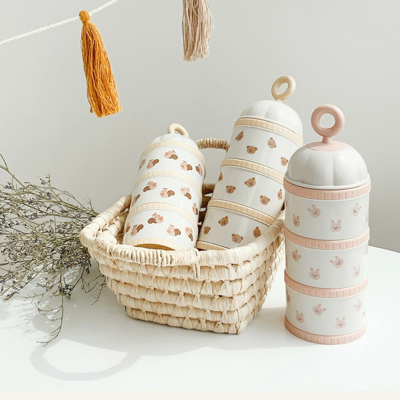 Baby Food Pouches - Sevimli Ayı Süt Tozu Kutusu Bebek