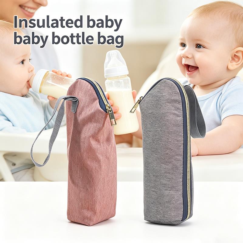 Baby Food Pouches - Taşınabilir Biberon Yalıtımlı Çantası, Fermuarlı Termal